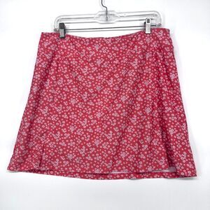 Etonic Tennis Gold Athletic Skort Skirt Floral Polyester Activewear Size LG